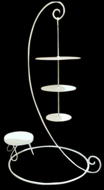 Cake Stand Chandelier C Shape – 36" Height, 3 Tier (6", 8", 10")