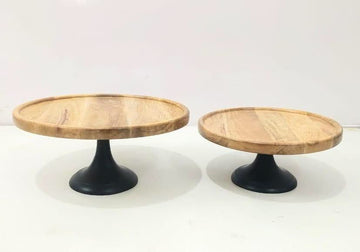 Mango Wood Cake Stand – Set of 2