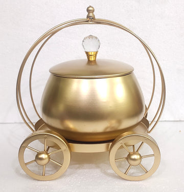 Metal Cart with Jar – 2 SIZES, 8" Jar AND 5" Jar, BIG AND SMALL, 5 COLOURS