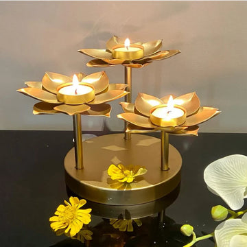 Candle Stand with 3 Rods on 6" Base