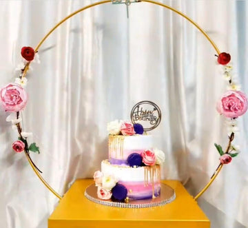 Hoop Chandelier Cake Stand – Single Tier, 18" Hoop, Base 12"x12"