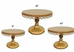 Cake Stand with Aluminum Base and Bell Top – Set of 3