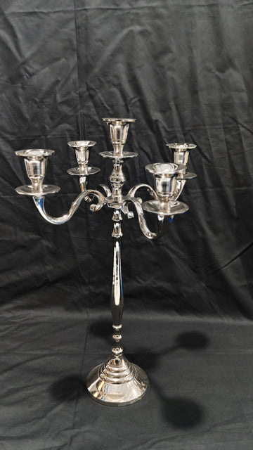 ALUMINIUM CANDLE STAND 5 LITE - 17.5"H