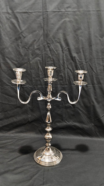 ALUMINIUM CANDLE STAND 3 LITE 16.5"H