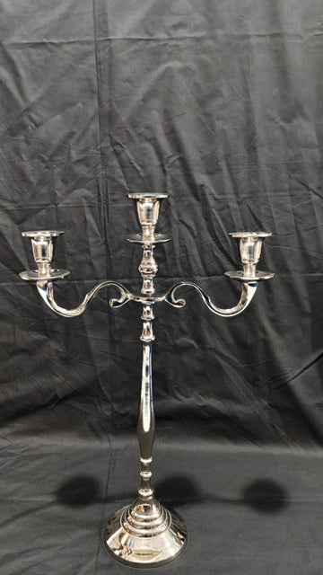 ALUMINIUM CANDLE STAND 3 LITE 17.5"H