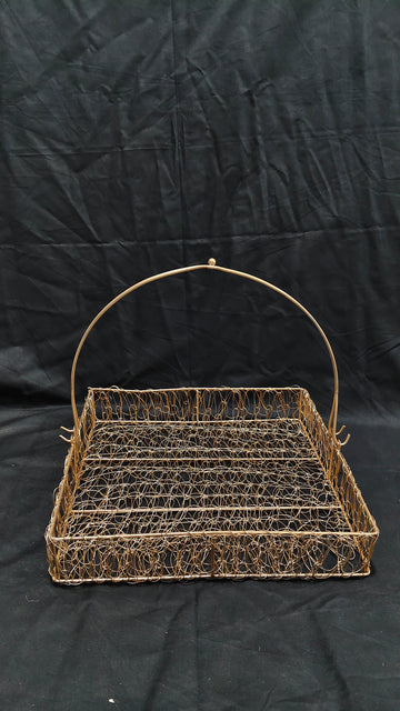 METAL WIREMESHED SQAURE BASKET WITH DETACHABLE HANDLE