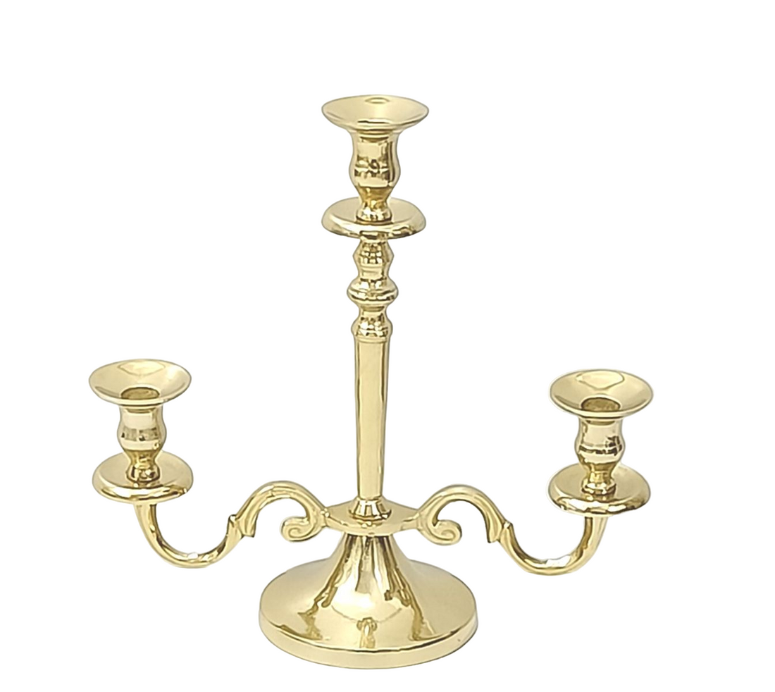 ALUMINIUM CANDLE STAND 3 LITE ROUND BASE