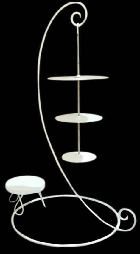 Cake Stand Chandelier C Shape – 36" Height, 3 Tier (6", 8", 10")