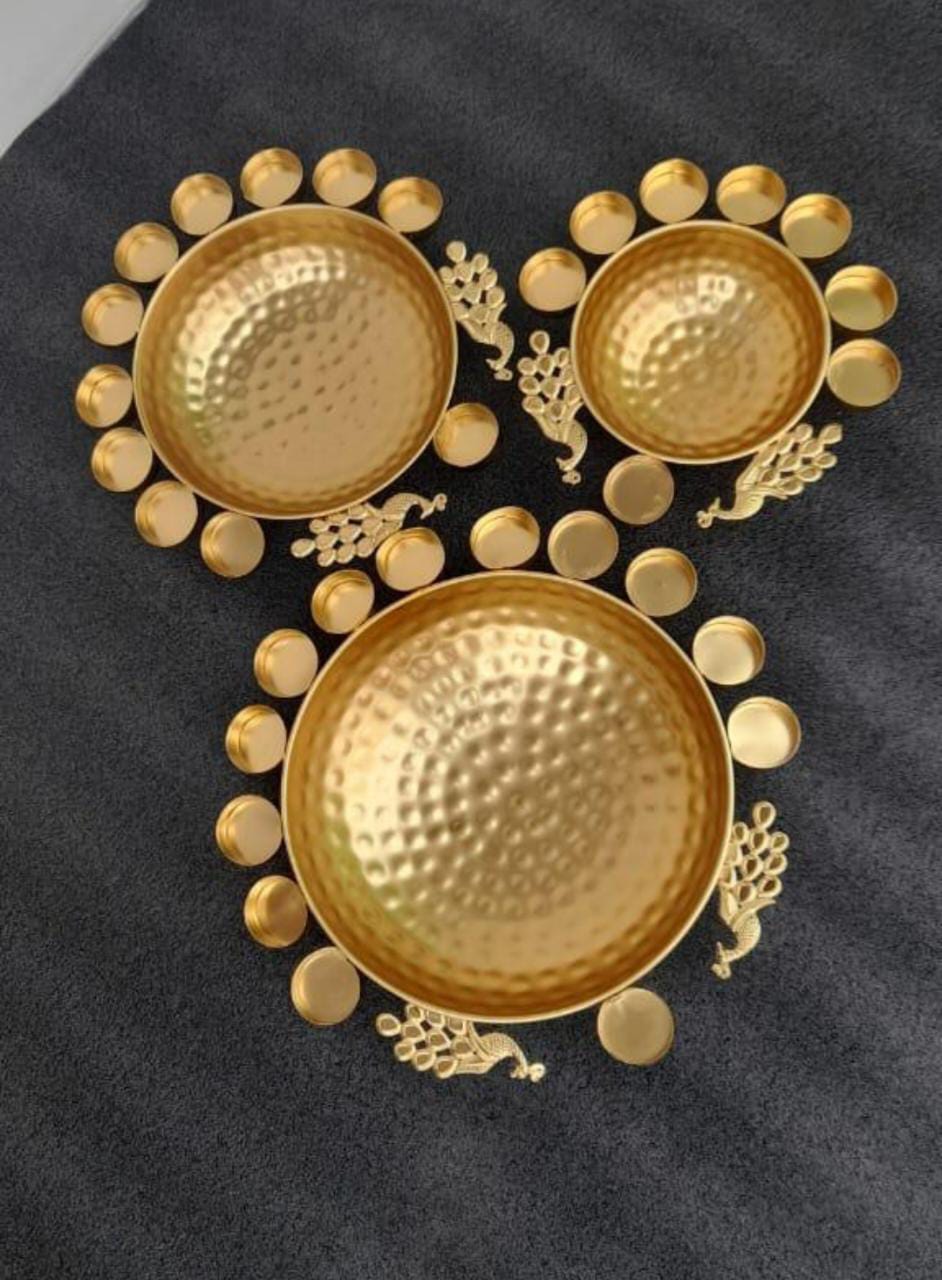 Peacock Urli – Set of 3