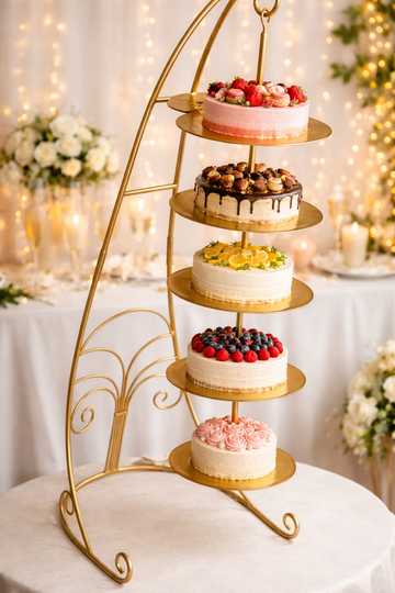 Cake Stand Chandelier – 60" Height, 5 Tier (6", 8", 10", 12", 14")