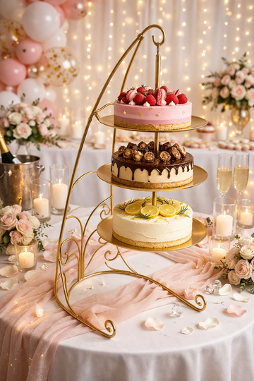 Cake Stand Chandelier – 36" Height, 3 Tier (6", 8", 10")