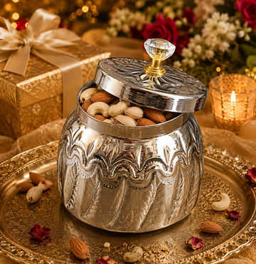 METAL JAR 4"X4" WITH DESIGN