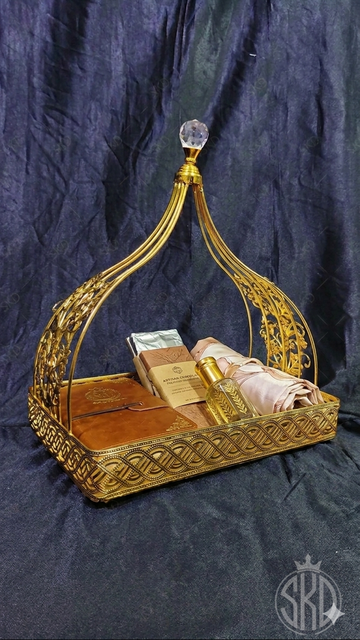 Metal Gold Dome Basket Size 12x8x14
