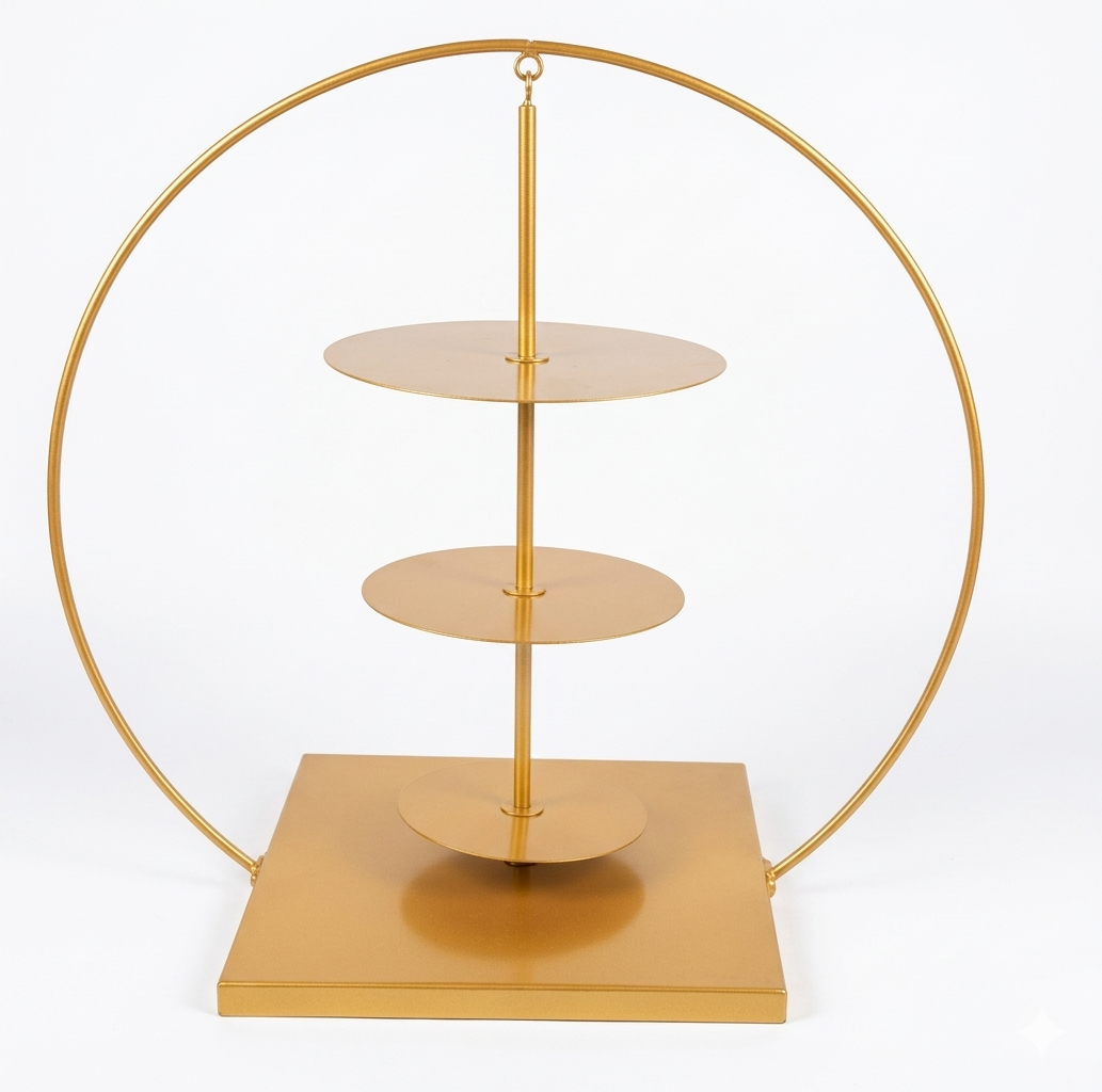 Hoop Chandelier Cake Stand – 3 Tier, 25" Hoop, Base 16"x16