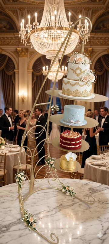 Cake Stand Chandelier – 48" Height, 4 Tier (6", 8", 10", 12")