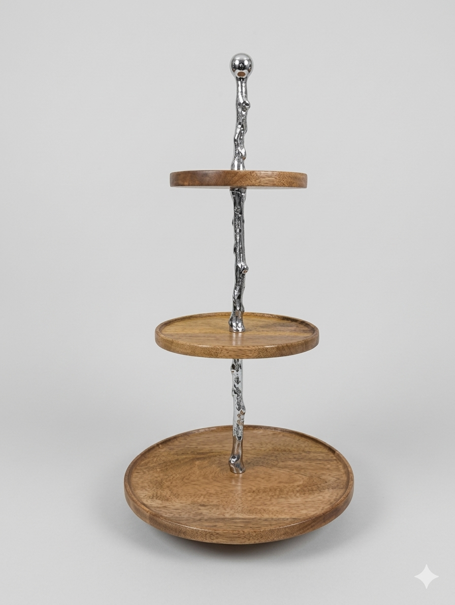 Cake Stand 3 Tire Multiuse Stand - 25"H, Plate size - 8", 10", 12"