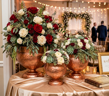 METAL EVENT VASES GANGALAM COPPER 3 SIZE OPTIONS