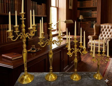 ALUMINIUM CANDLE STAND 5 LITE  GOLD