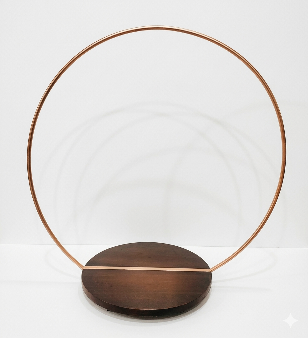 Round Wooden Hoop Stand – 23" Hoop with Round Base