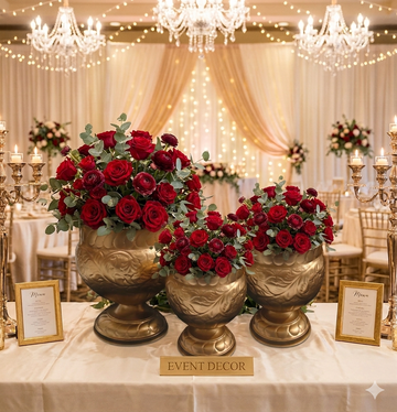 METAL EVENT VASES GANGALAM GOLD 3 SIZE OPTIONS