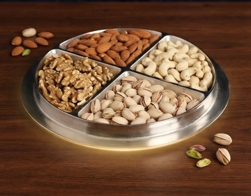 METAL DRYFRUIT TREY IN 4 PARTITION