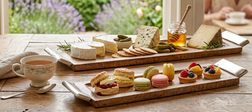 MANGO WOOD TRAY WITH PREMIUM METAL HANDLE