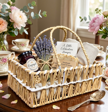 METAL RAFIA HAMPER BASKET - 12"X8"X4"