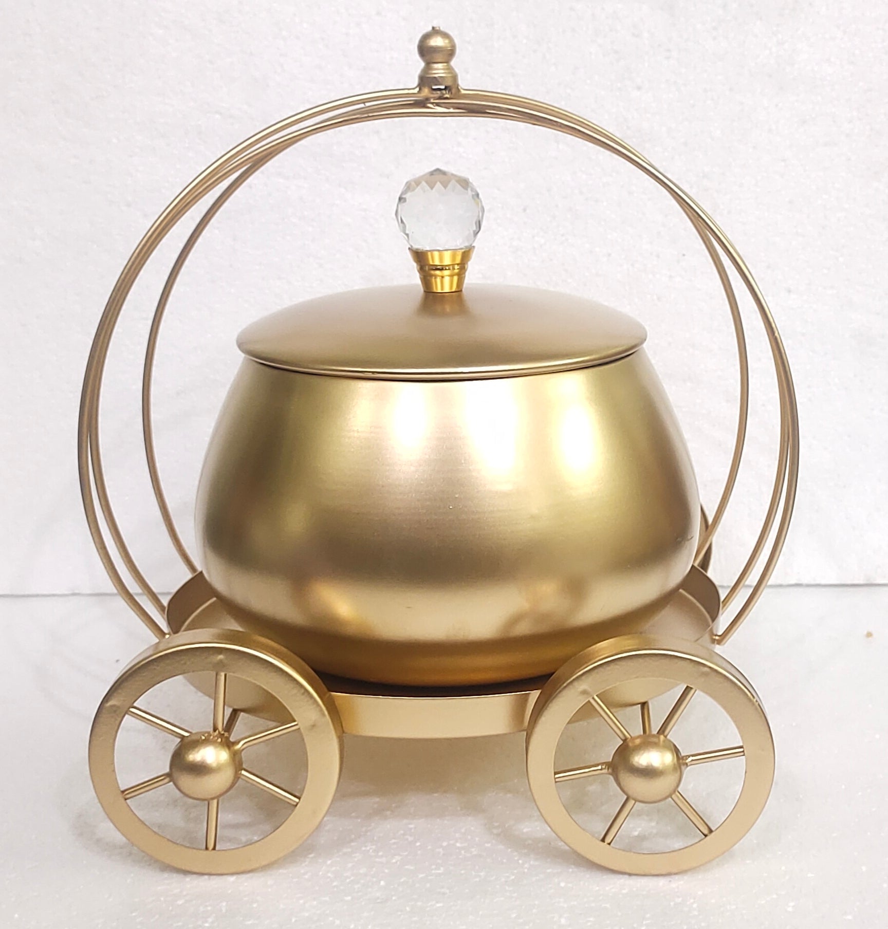 Metal Cart with Jar – 2 SIZES, 8" Jar AND 5" Jar, BIG AND SMALL, 5 COLOURS