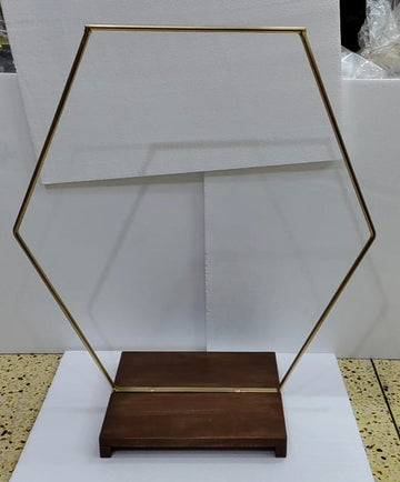 Hexagonal Wooden Hoop Stand – 30" Hoop, Rectangular Base 16"x16"