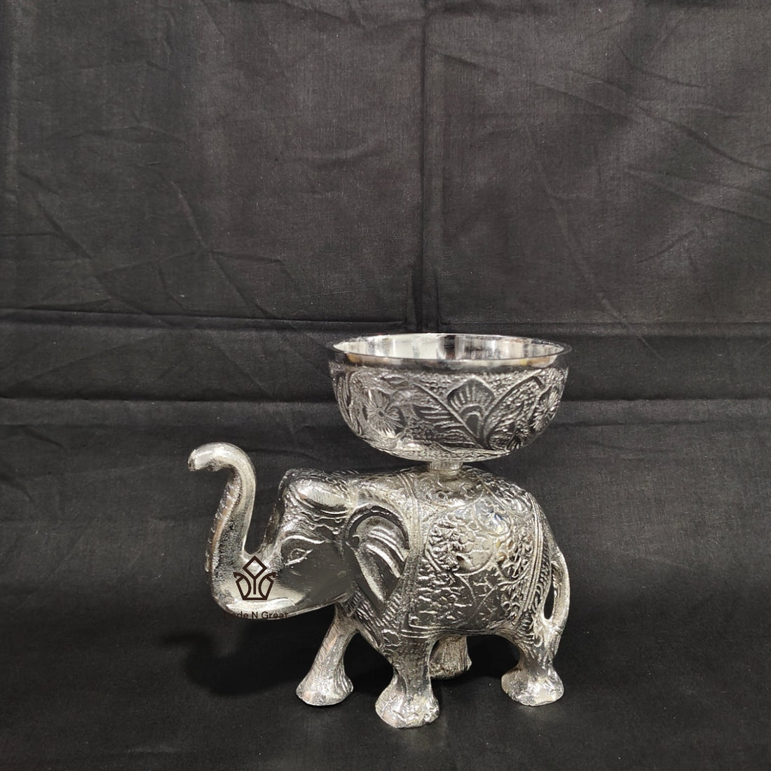 SILVER ELEPHANT WITH BOWL ON IT, DRYFRUIT HOLDER BOWL