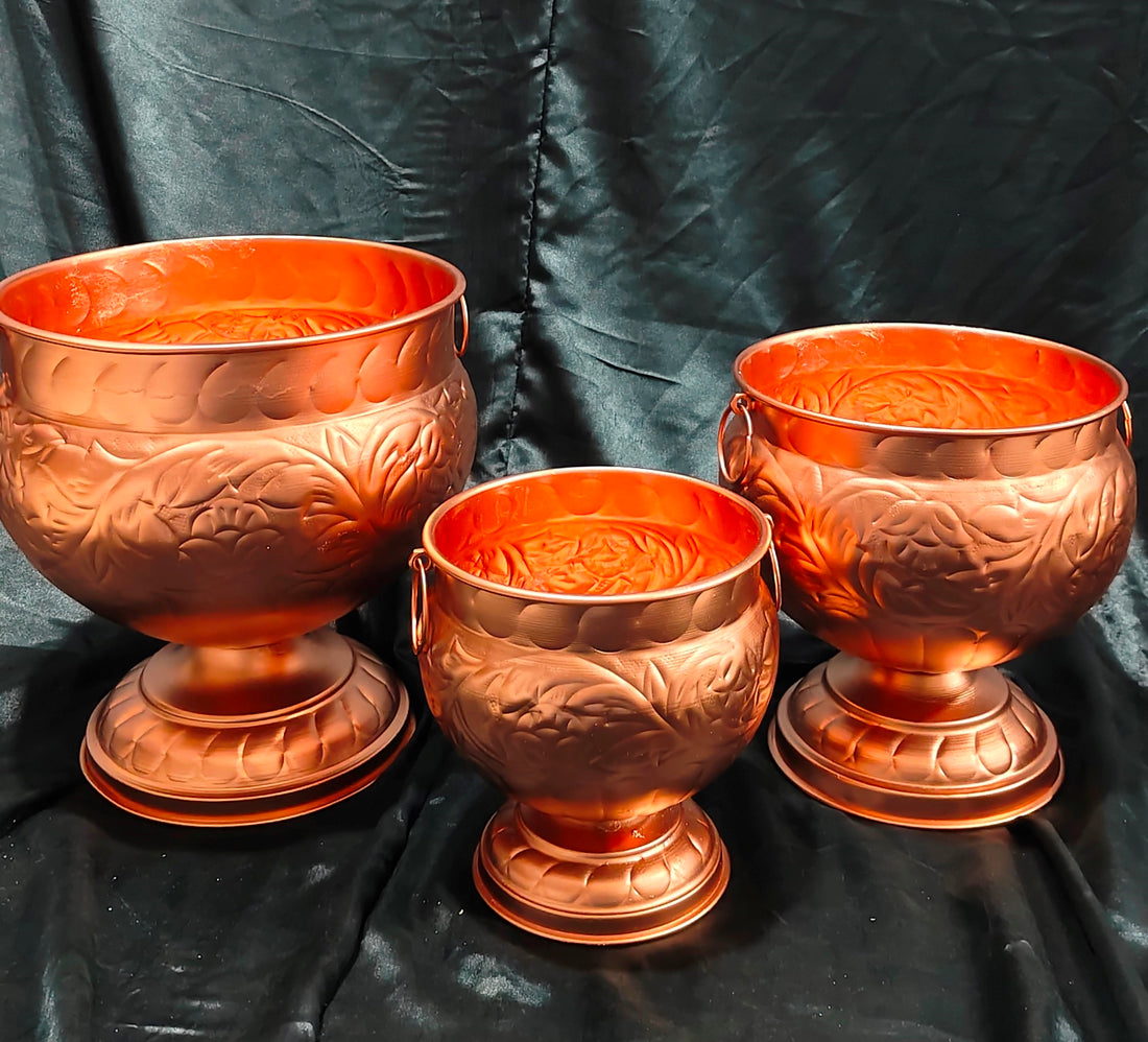 METAL EVENT VASES GANGALAM COPPER 3 SIZE OPTIONS