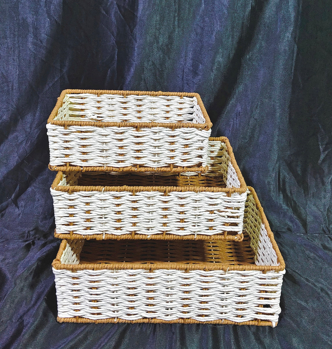 METAL RAFIA HAMPER BASKETS 3 SIZE OPTIONS