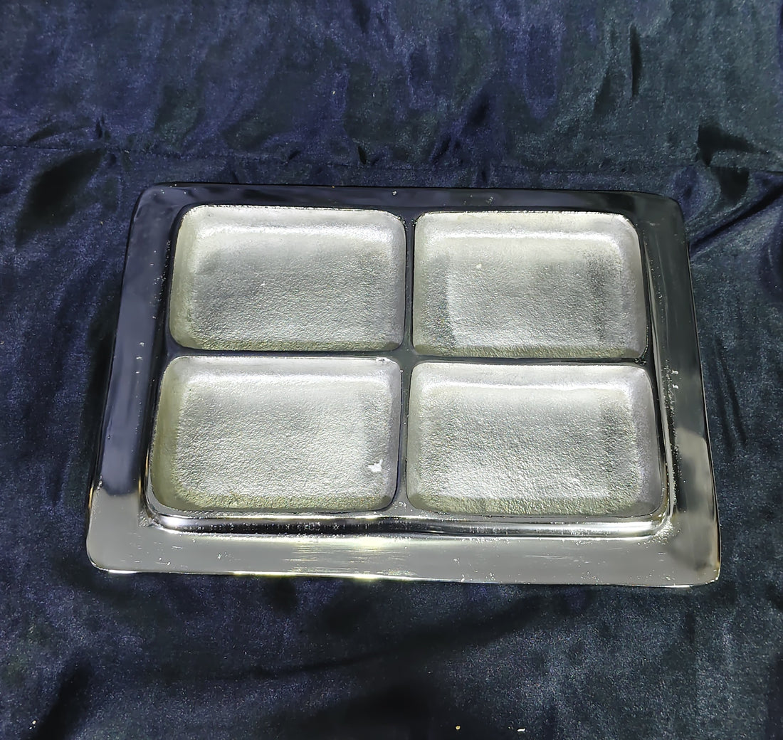 METAL SQUARE SHAPE DRY FRUIT PLATTER