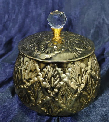 METAL EMBOSSED JAR WITH GOLDEN PLATING