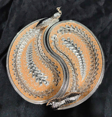 SKD LUXURY DRYFRUIT PLATAR ROUND ORANGE --8''X8''