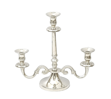 ALUMINIUM CANDLE STAND 3 LITE ROUND BASE
