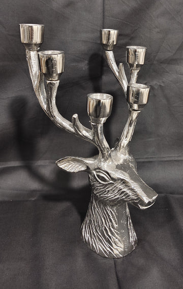 ALUMINIUM DEER CANDLE STAND 6 LITE