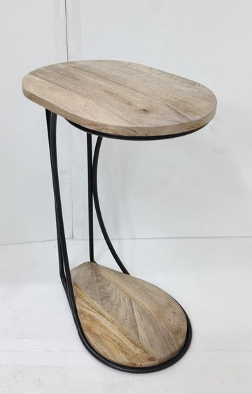 METAL C TABLE IN A DESIGNER LOOK 17"X12"X24"H
