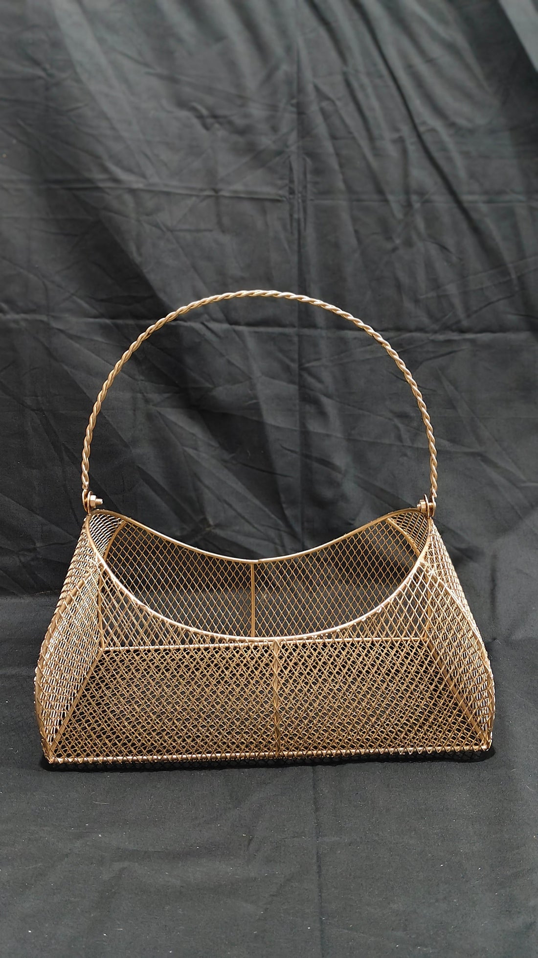 BAG BASKET OVAL SHAPE DESIGNER WITH HANDLE - 11"X7"X6"