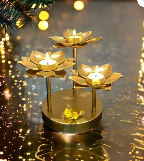 Candle Stand with 3 Rods on 6" Base