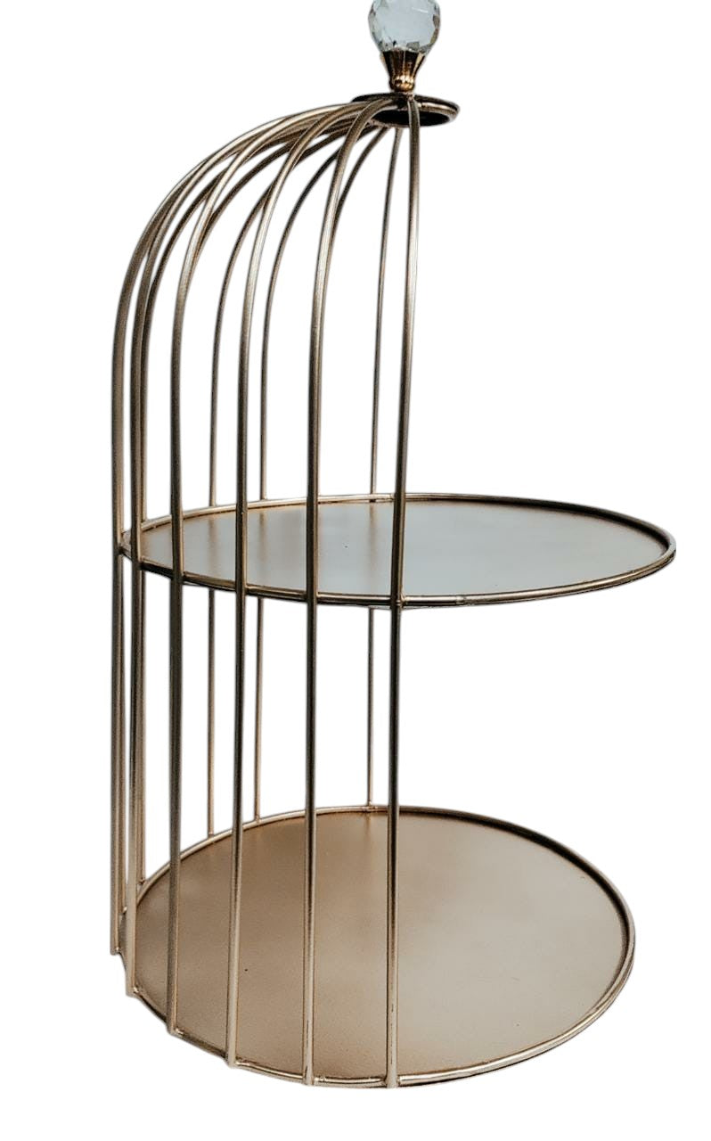 Crystal Cage 2 Tier Cake Stand, 10"D PLATE SIZE