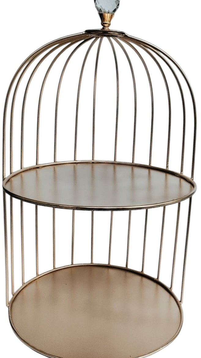 Crystal Cage 2 Tier Cake Stand, 10"D PLATE SIZE